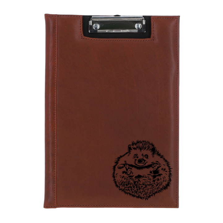 Hedgehog Belly Engraved Leather Clipboard