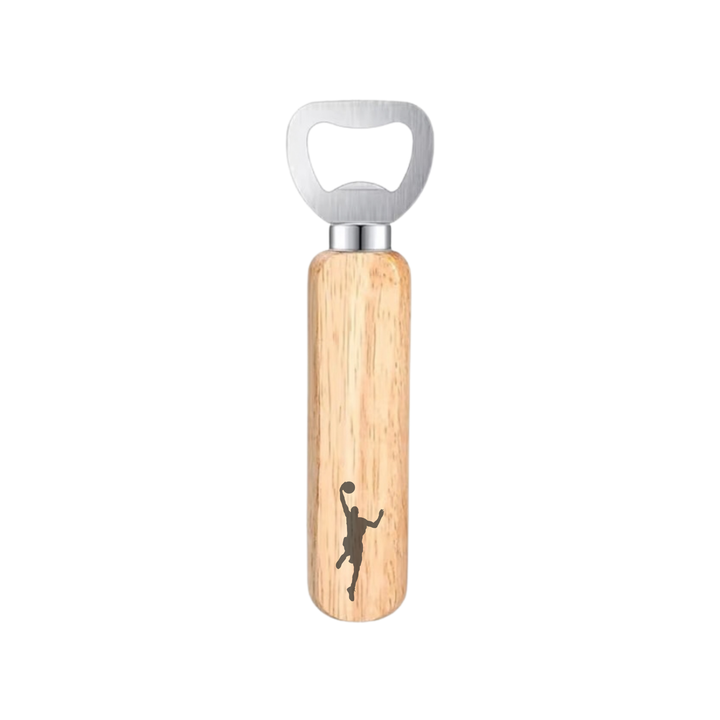Basketball Player Engraved Wooden Bottle Opener
