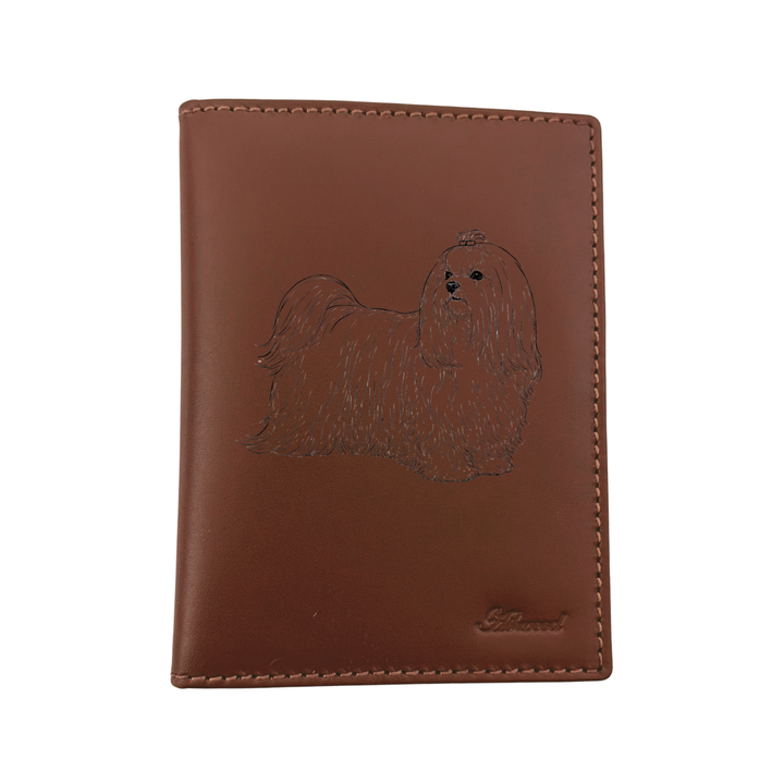 Maltese Standing Engraved Leather Passport Cover