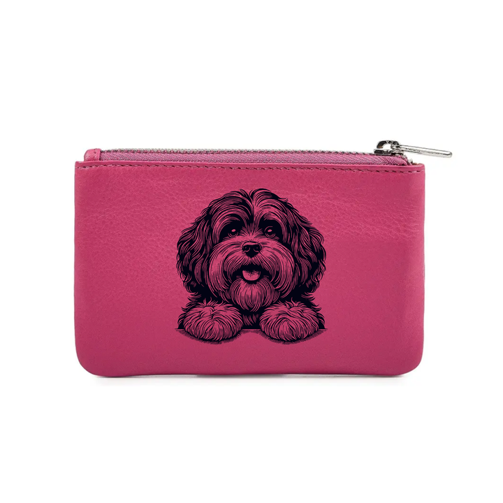 Havanese Paws Engraved Genuine Leather Coin Purse (Multiple Colour Options)