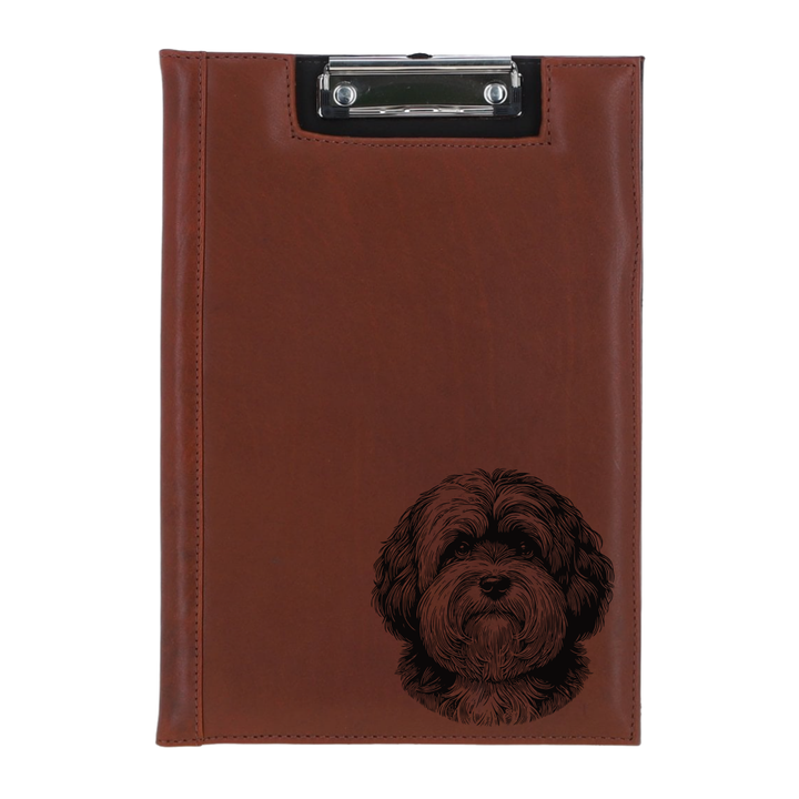 Havanese Face Engraved Leather Clipboard
