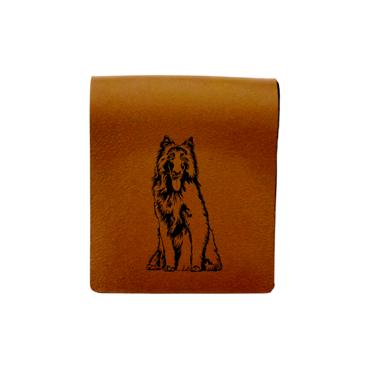 Belgian Shepherd Engraved Genuine Leather Magnetic Bookmark