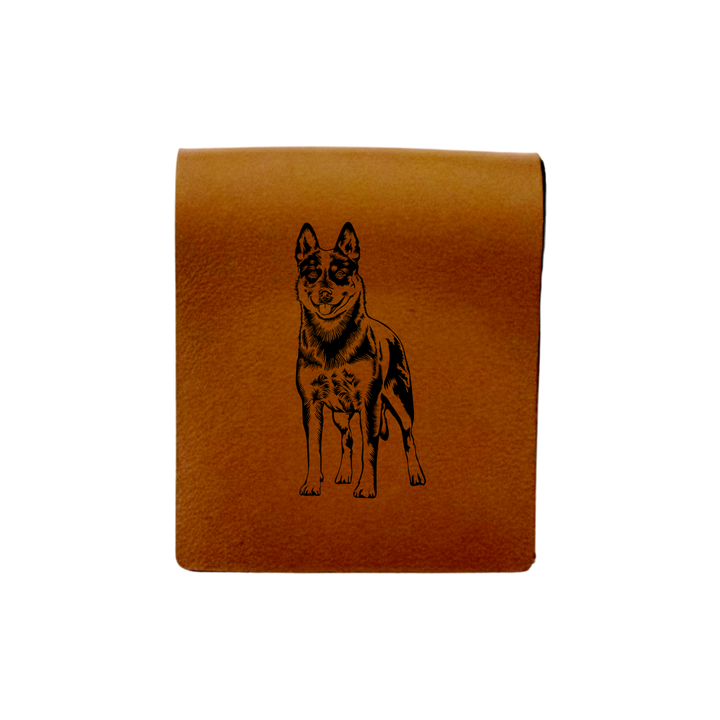 Australian Cattle Dog Standing Engraved Genuine Leather Magnetic Bookmark