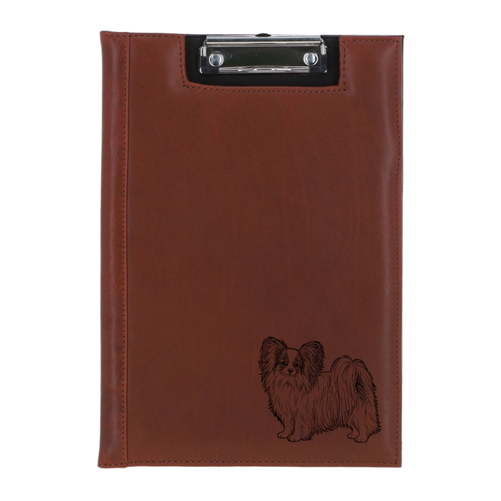 Papillon Standing Engraved Leather Clipboard