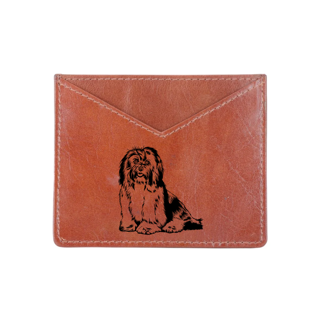 Havanese Engraved Genuine Leather Cardholder