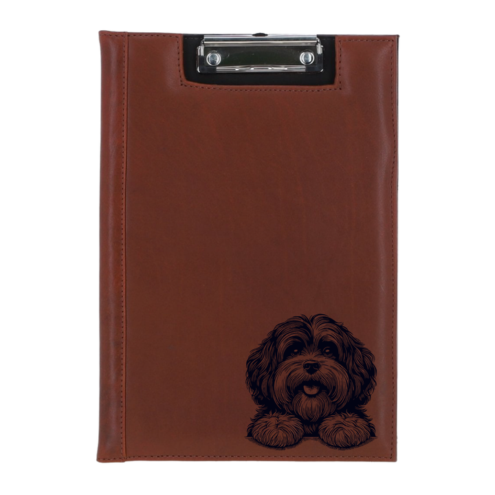 Havanese Paws Engraved Leather Clipboard