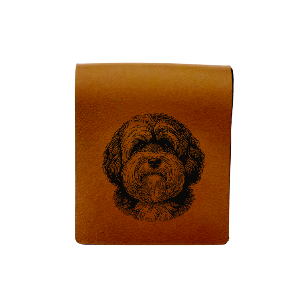 Havanese Face Engraved Genuine Leather Magnetic Bookmark