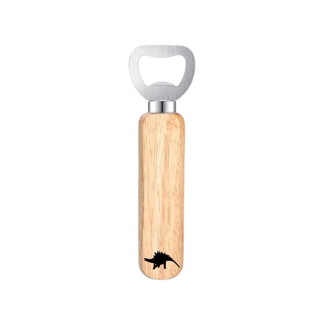 Stegosaurus Dinosaur Engraved Wooden Bottle Opener