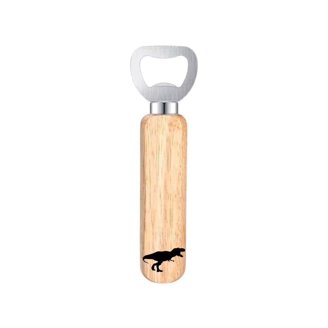 T-Rex Dinosaur Engraved Wooden Bottle Opener