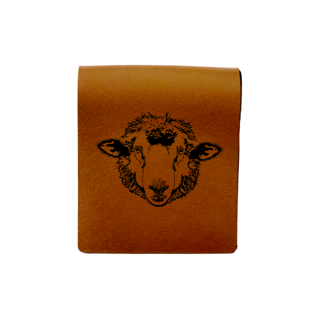 Sheep Engraved Genuine Leather Magnetic Bookmark