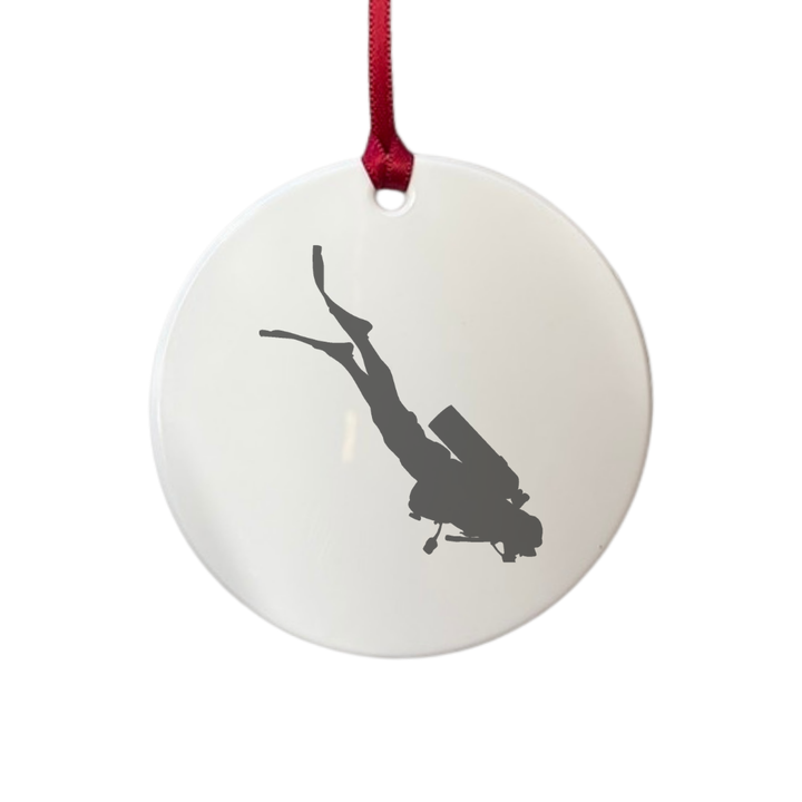 Personalised Scuba Diver Sports Silhouette Engraved White Acrylic Decoration