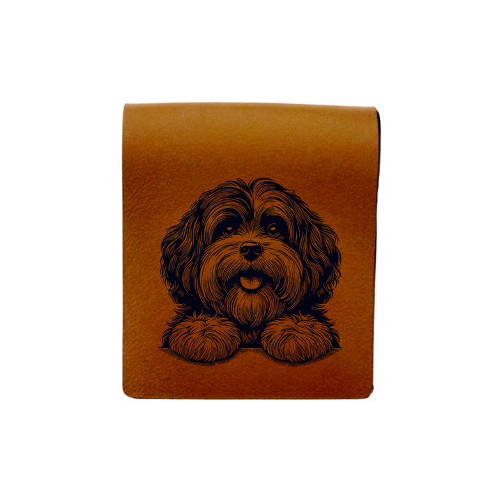 Havanese Paws Engraved Genuine Leather Magnetic Bookmark