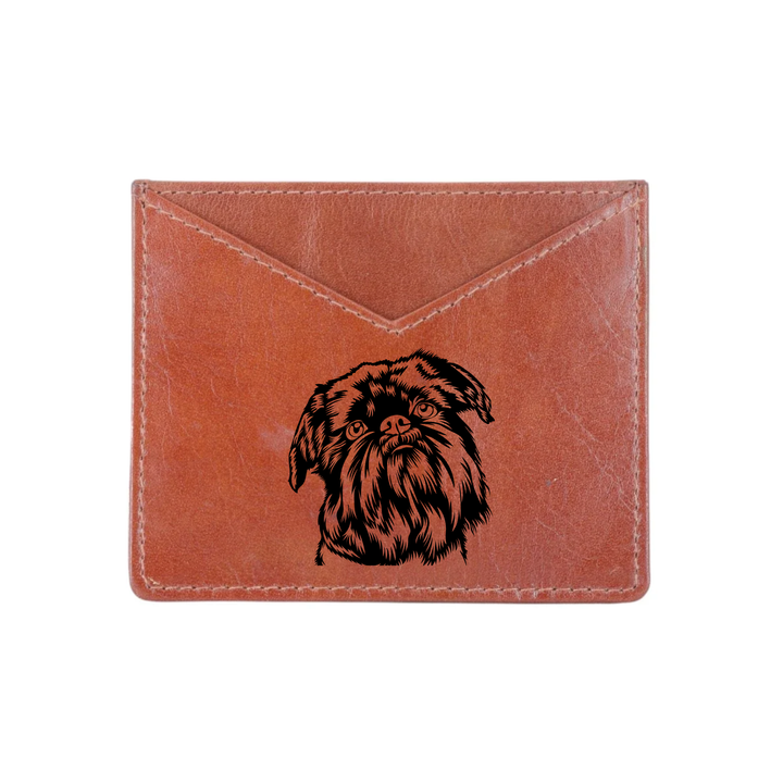 Griffon Bruxellois Engraved Genuine Leather Cardholder