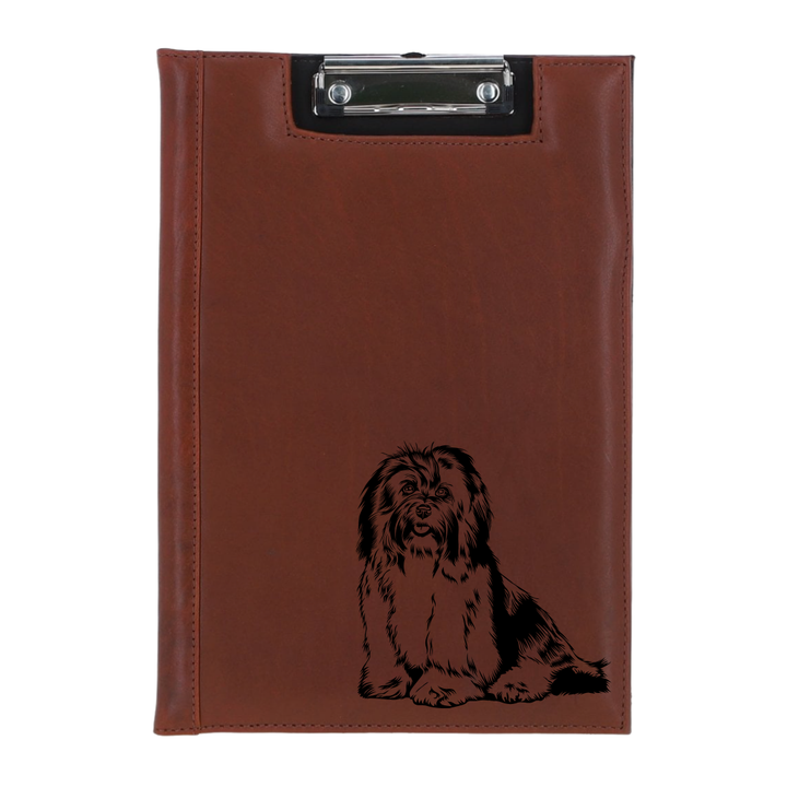 Havanese Sitting Engraved Leather Clipboard