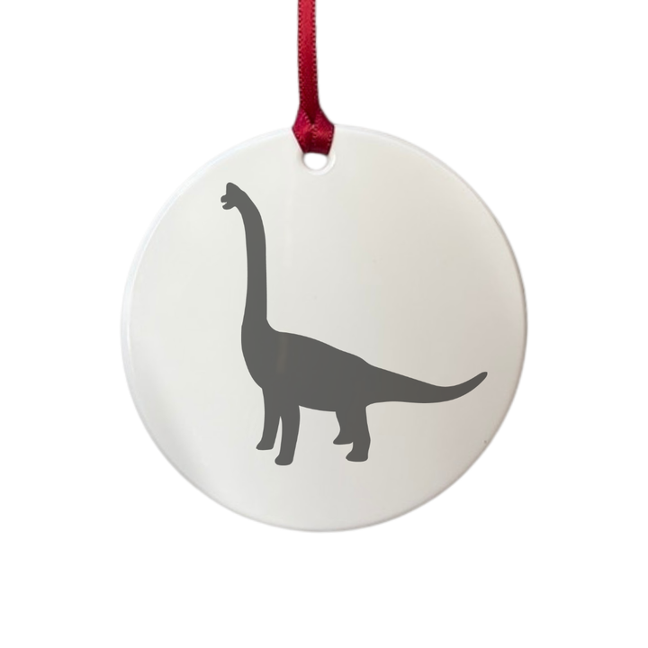 Personalised Brachiosaurus Dinosaur Engraved White Acrylic Decoration