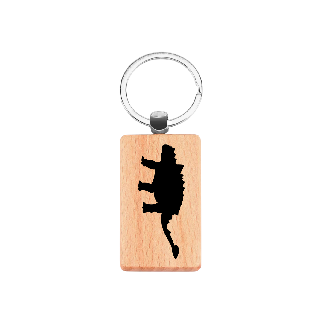 Ankylosaurus Dinosaur Engraved Rectangle Wooden Keyring