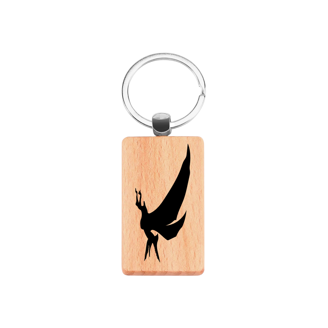 Pterodactyl Dinosaur Engraved Rectangle Wooden Keyring