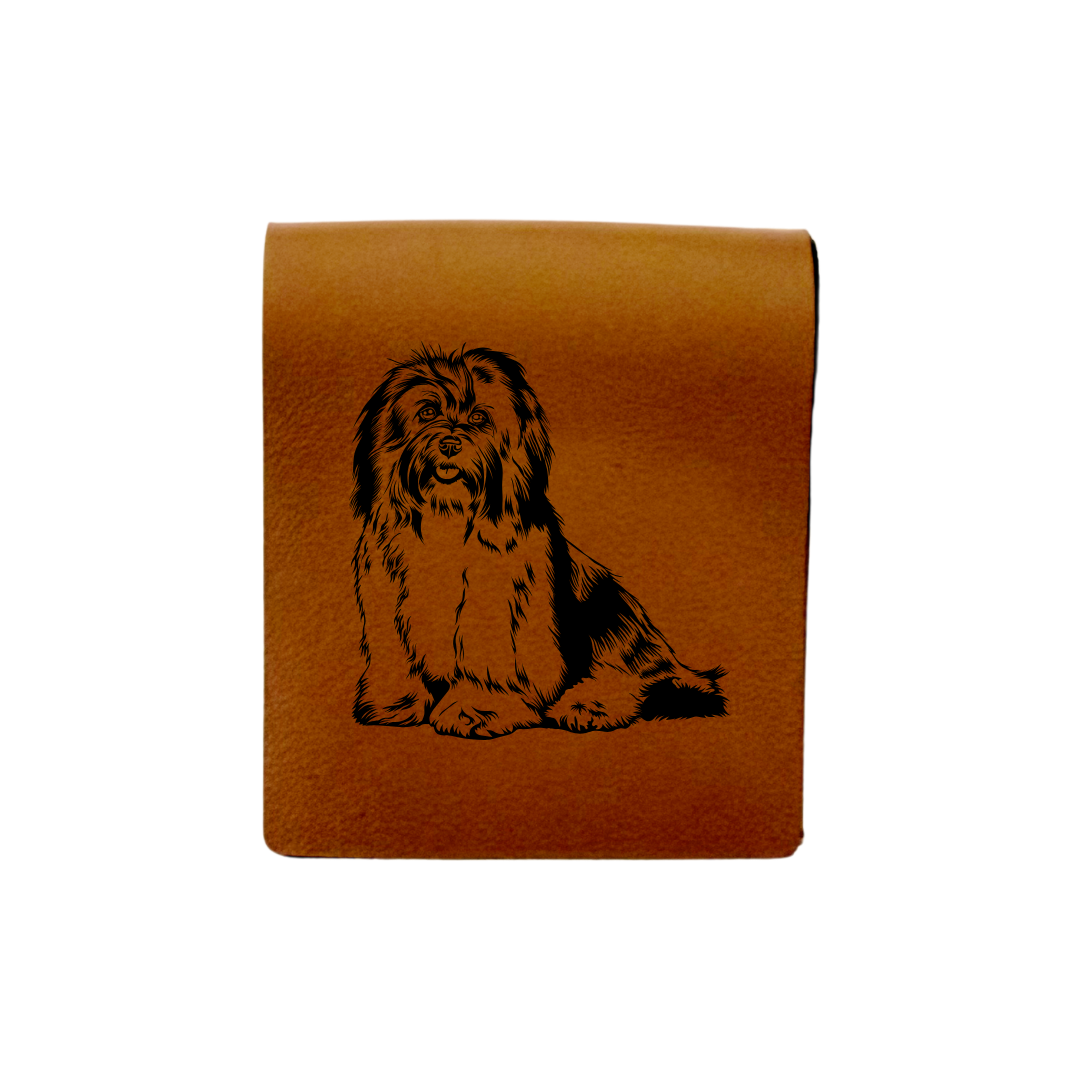Havanese Engraved Genuine Leather Magnetic Bookmark