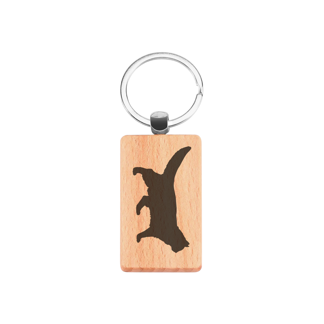 Norwegian Forest Cat Silhouette L Engraved Rectangle Wooden Keyring