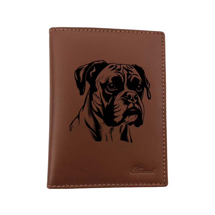 Boxer Engraved Leather Passport Cover