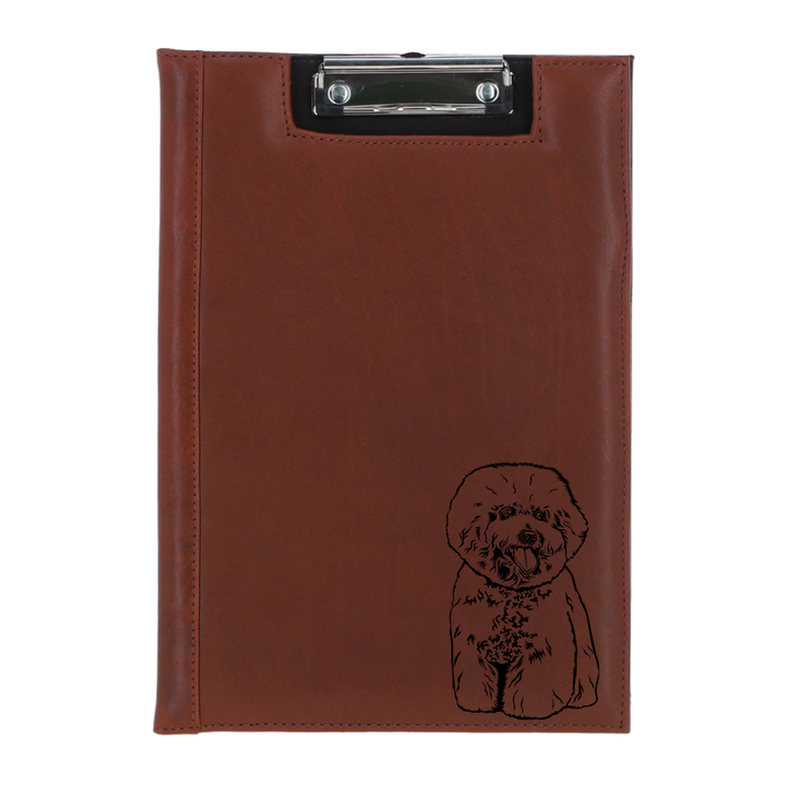 Bichon Frise Engraved Leather Clipboard