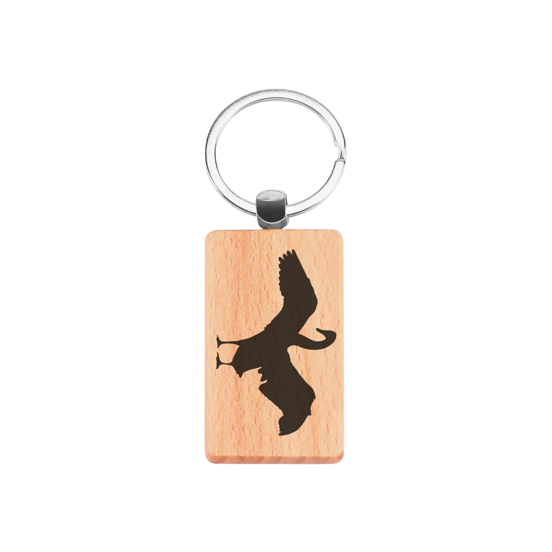 Goose Silhouette L Engraved Rectangle Wooden Keyring
