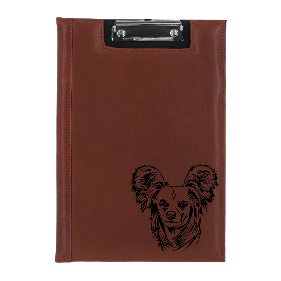 Chinese Crested Dog Face Engraved Leather Clipboard
