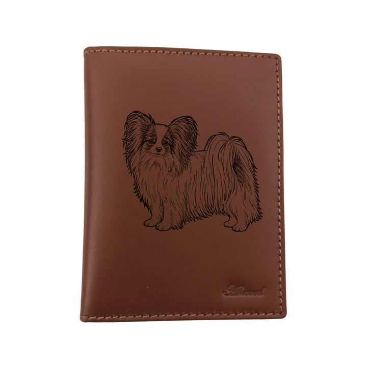 Papillon Standing Engraved Leather Passport Cover