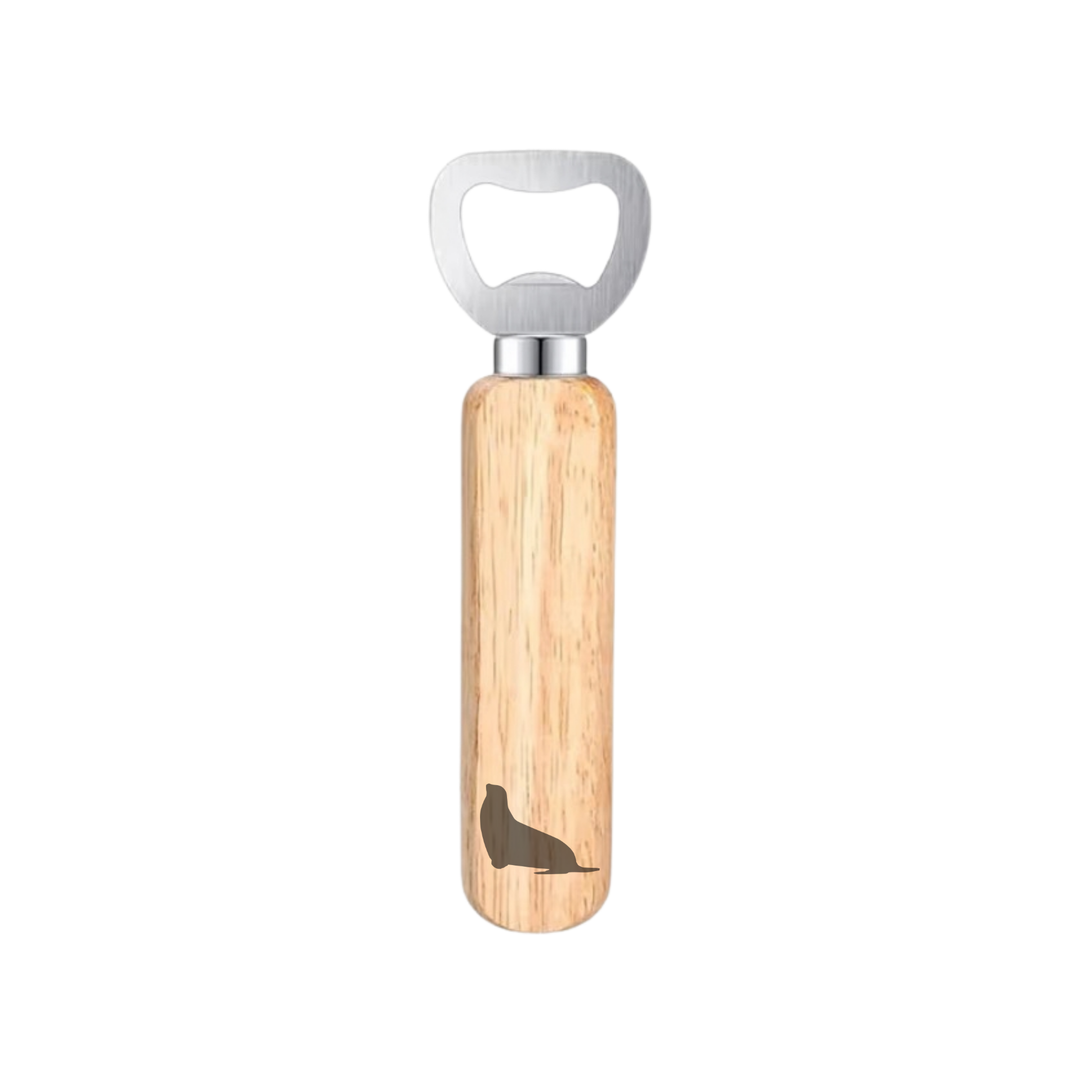 Seal Silhouette Engraved Wooden Bottle Opener