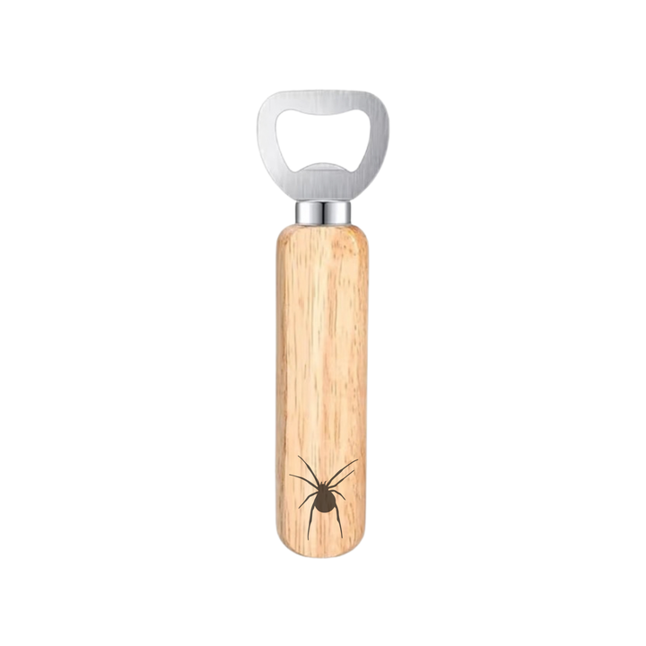 Spider Silhouette Engraved Wooden Bottle Opener
