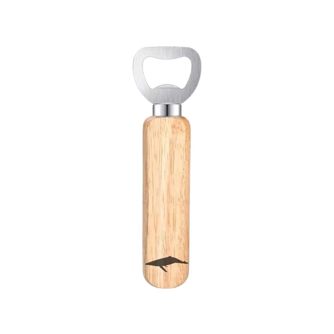 Whale Silhouette Engraved Wooden Bottle Opener