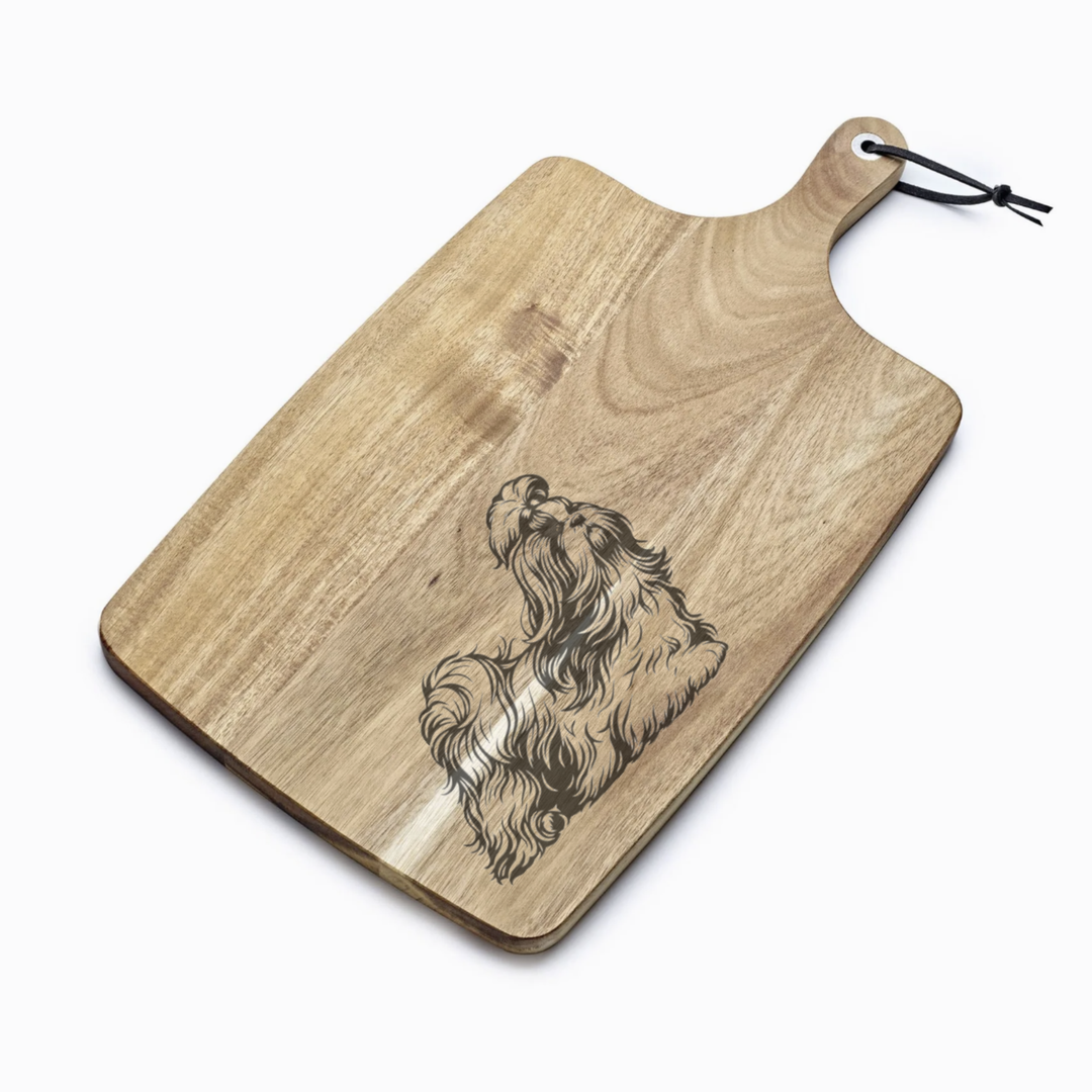 Personalised Shih Tzu Running Engraved Acacia Serving Board