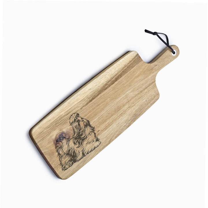 Personalised Shih Tzu Running Engraved Acacia Serving Board