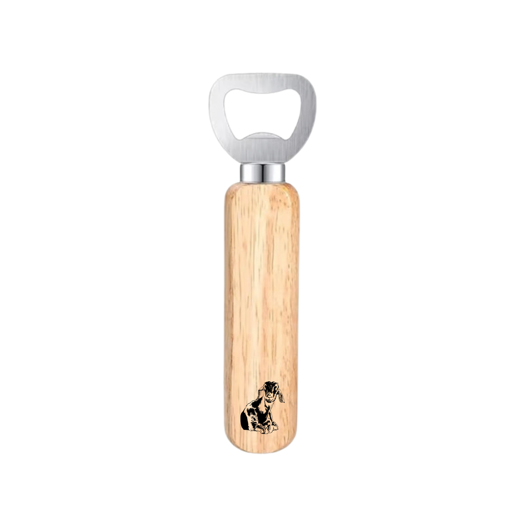 Goat Lying Down Engraved Wooden Bottle Opener