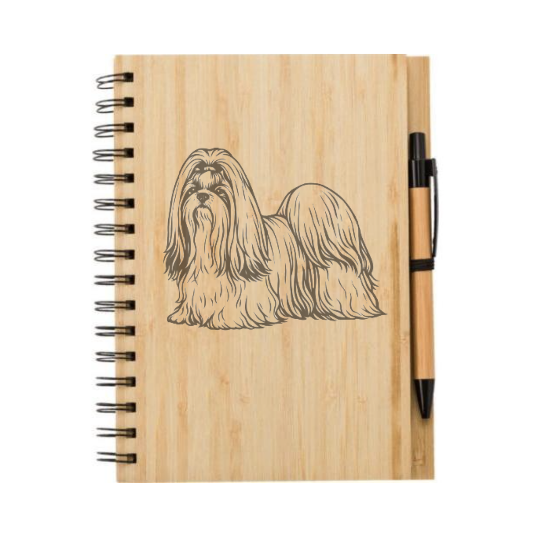 Shih Tzu Standing Illustration Engraved Notebook