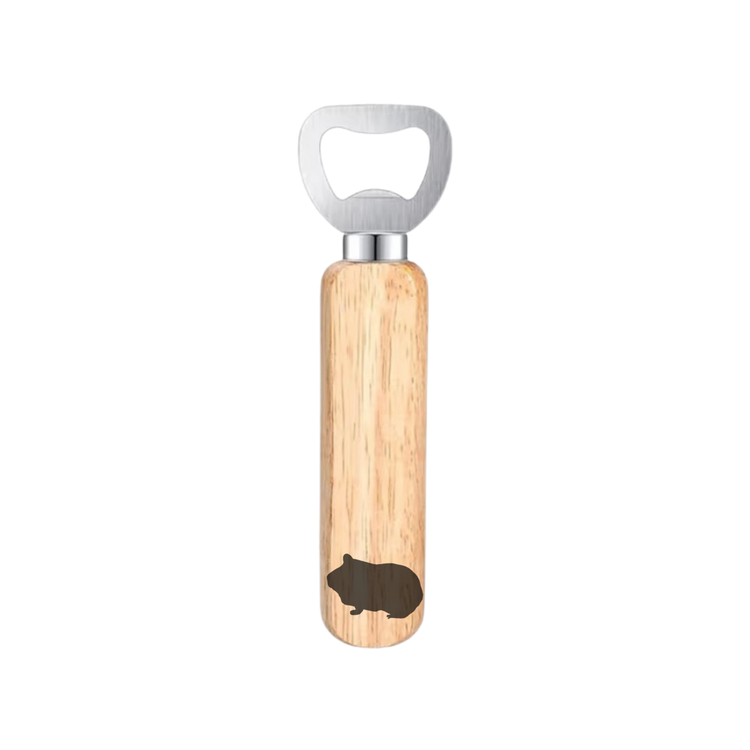 Guinea Pig Silhouette Engraved Wooden Bottle Opener