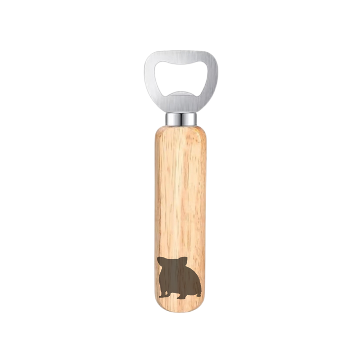 Hamster Silhouette Engraved Wooden Bottle Opener