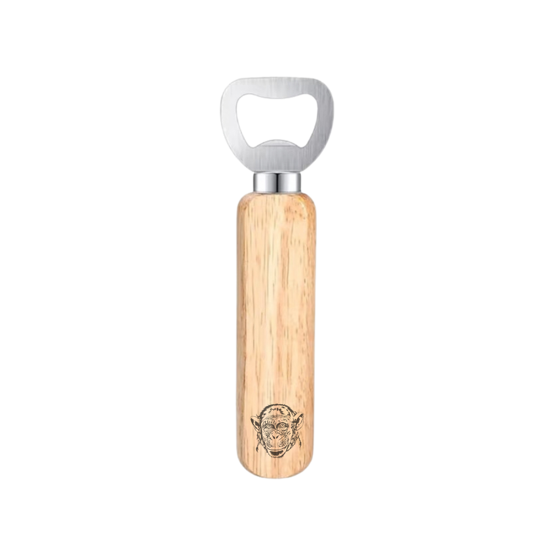 Chimpanzee Engraved Wooden Bottle Opener