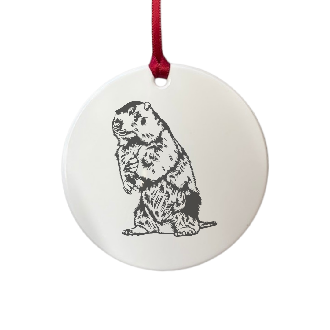 Personalised Beaver Engraved White Acrylic Decoration