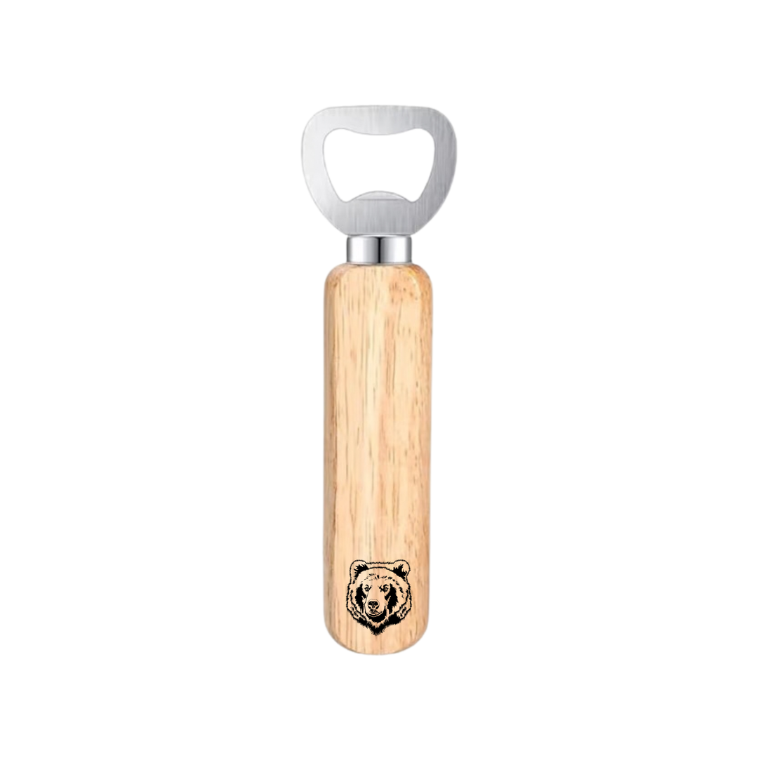 Bear Engraved Wooden Bottle Opener