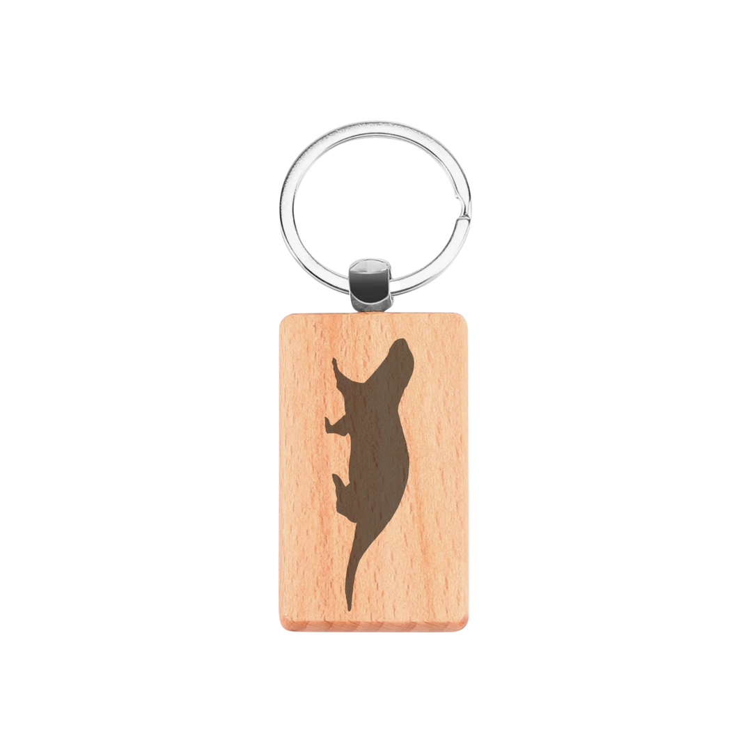 Otter Silhouette L Engraved Rectangle Wooden Keyring