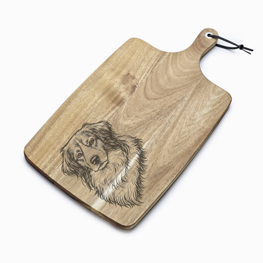 Personalised Kooikerhondje Engraved Acacia Serving Board