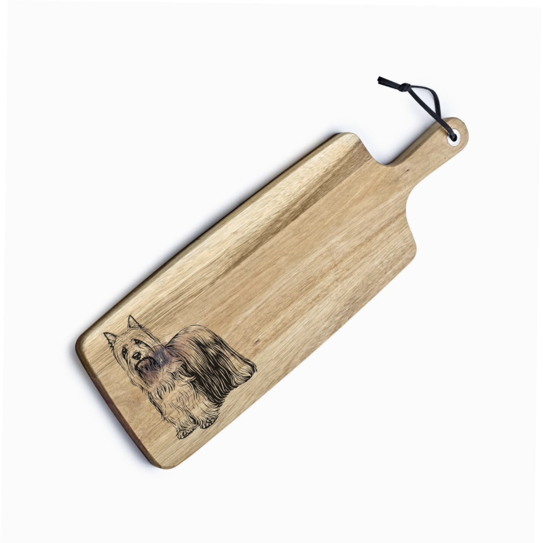 Personalised Australian Silky Terrier Engraved Acacia Serving Board