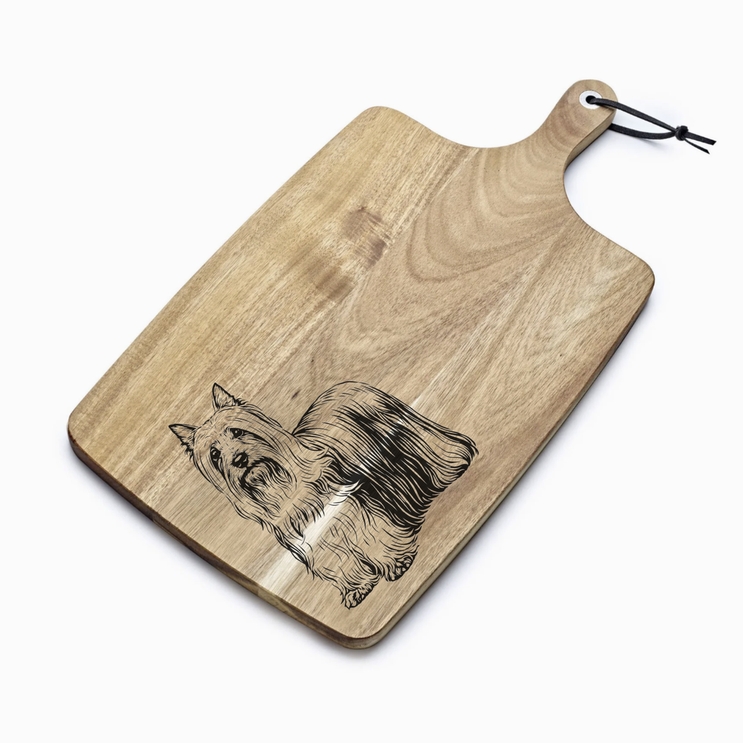 Personalised Australian Silky Terrier Engraved Acacia Serving Board