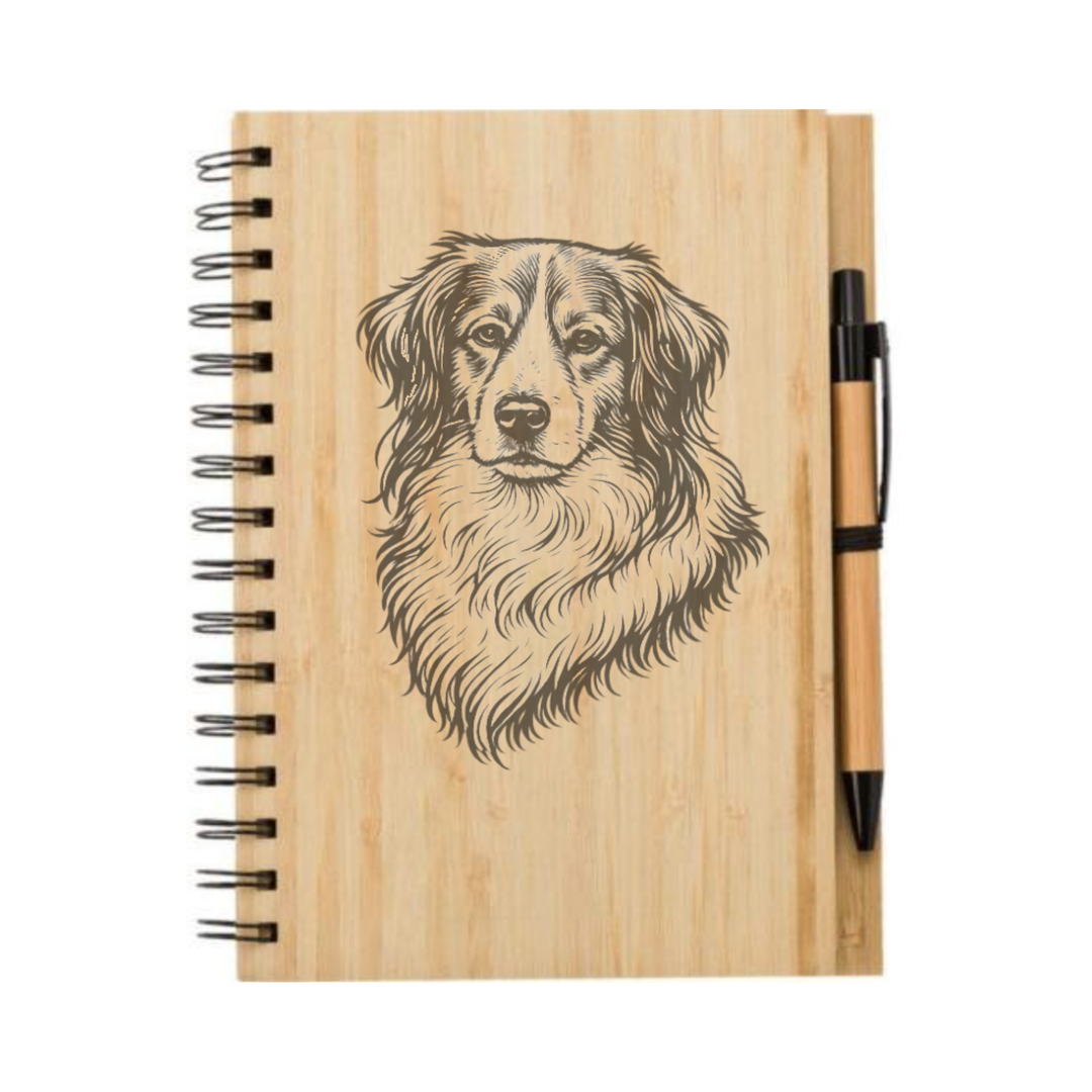 Kooikerhondje Face Illustration Engraved Notebook