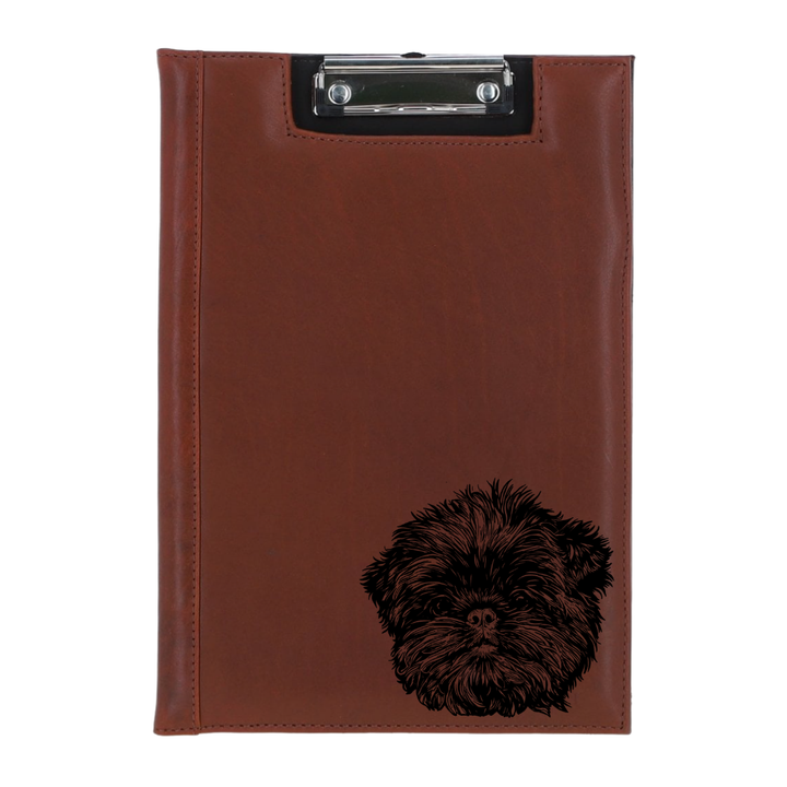 Affenpinscher Face Engraved Leather Clipboard
