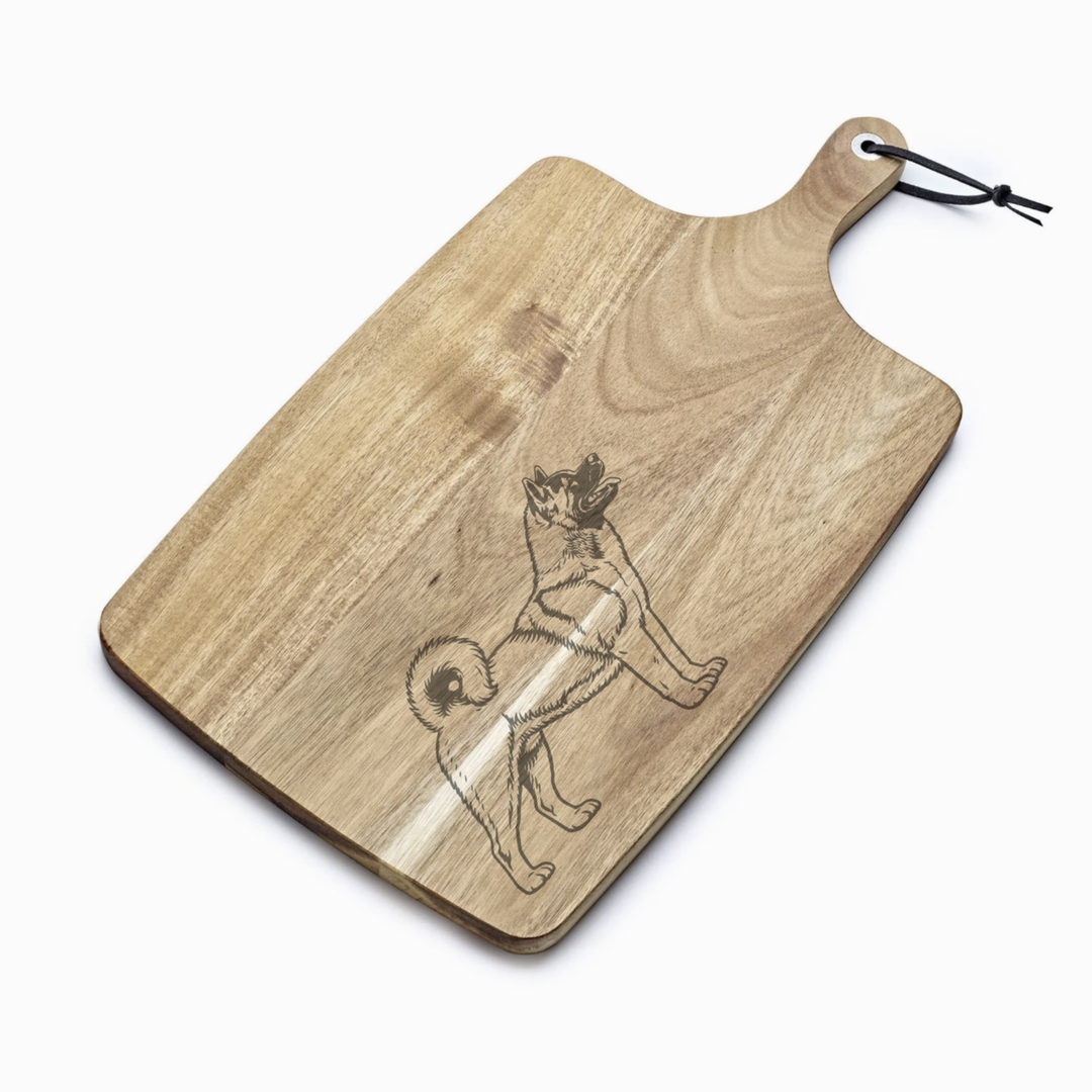 Personalised Akita Engraved Acacia Serving Board