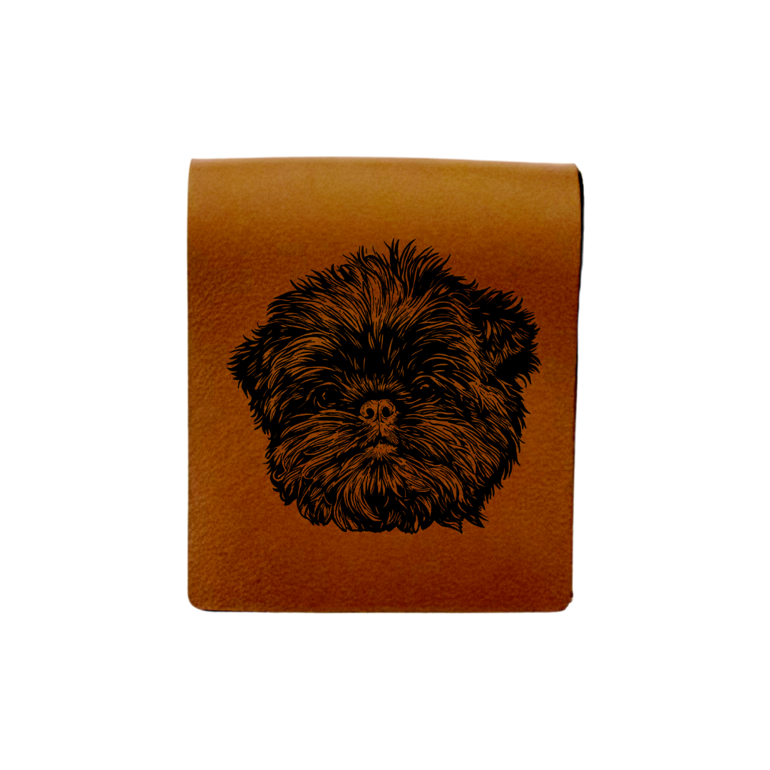 Affenpinscher Engraved Genuine Leather Magnetic Bookmark