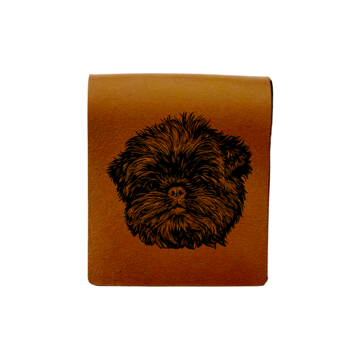 Affenpinscher Engraved Genuine Leather Magnetic Bookmark