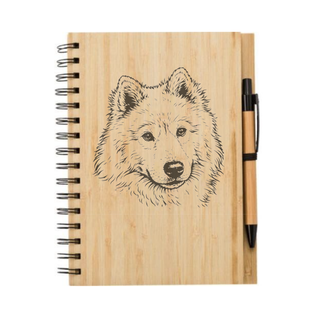 Eurasier Face Illustration Engraved Notebook